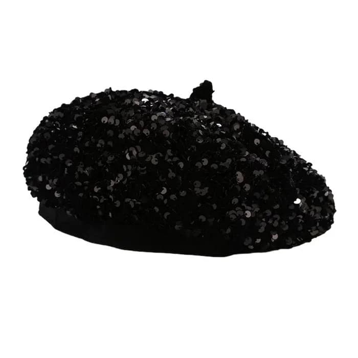 Y2K Sequin Beret Hat — view 2 Y2K Sequin Beret Hat — view 2