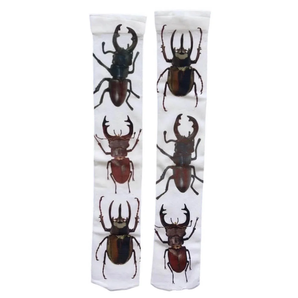 Beetle Print Knee High Socks — view 1 Beetle Print Knee High Socks — view 1