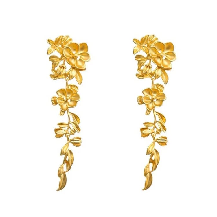 Golden Blossom Drop Earrings — view 1 Golden Blossom Drop Earrings — view 1