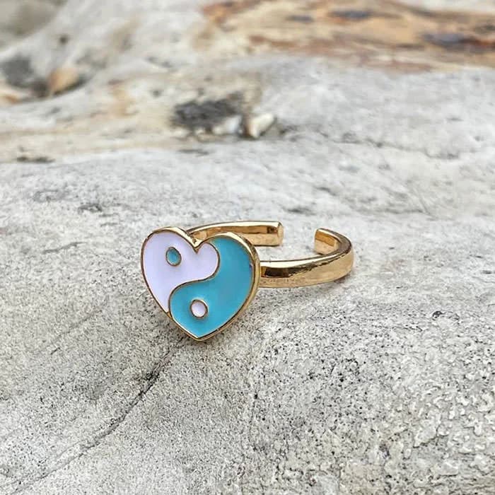 Heart Yin Yang Anxiety Ring ☯︎ — view 2 Heart Yin Yang Anxiety Ring ☯︎ — view 2