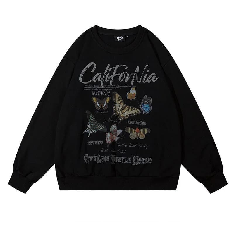 Butterfly Print Aesthetic Sweatshirt — view 2 Butterfly Print Aesthetic Sweatshirt — view 2