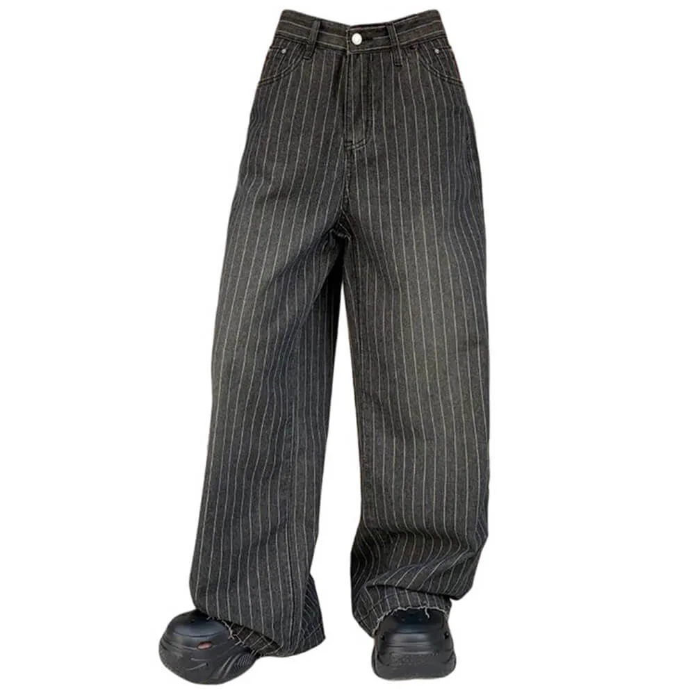 Teen Craft Striped Baggy Jeans — view 1 Teen Craft Striped Baggy Jeans — view 1