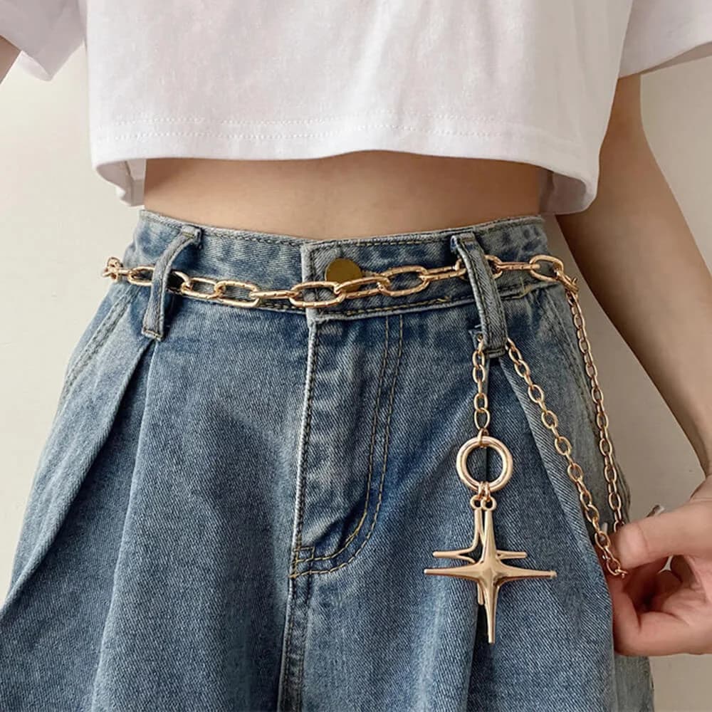 Star Pendant Chain Belt — view 2 Star Pendant Chain Belt — view 2