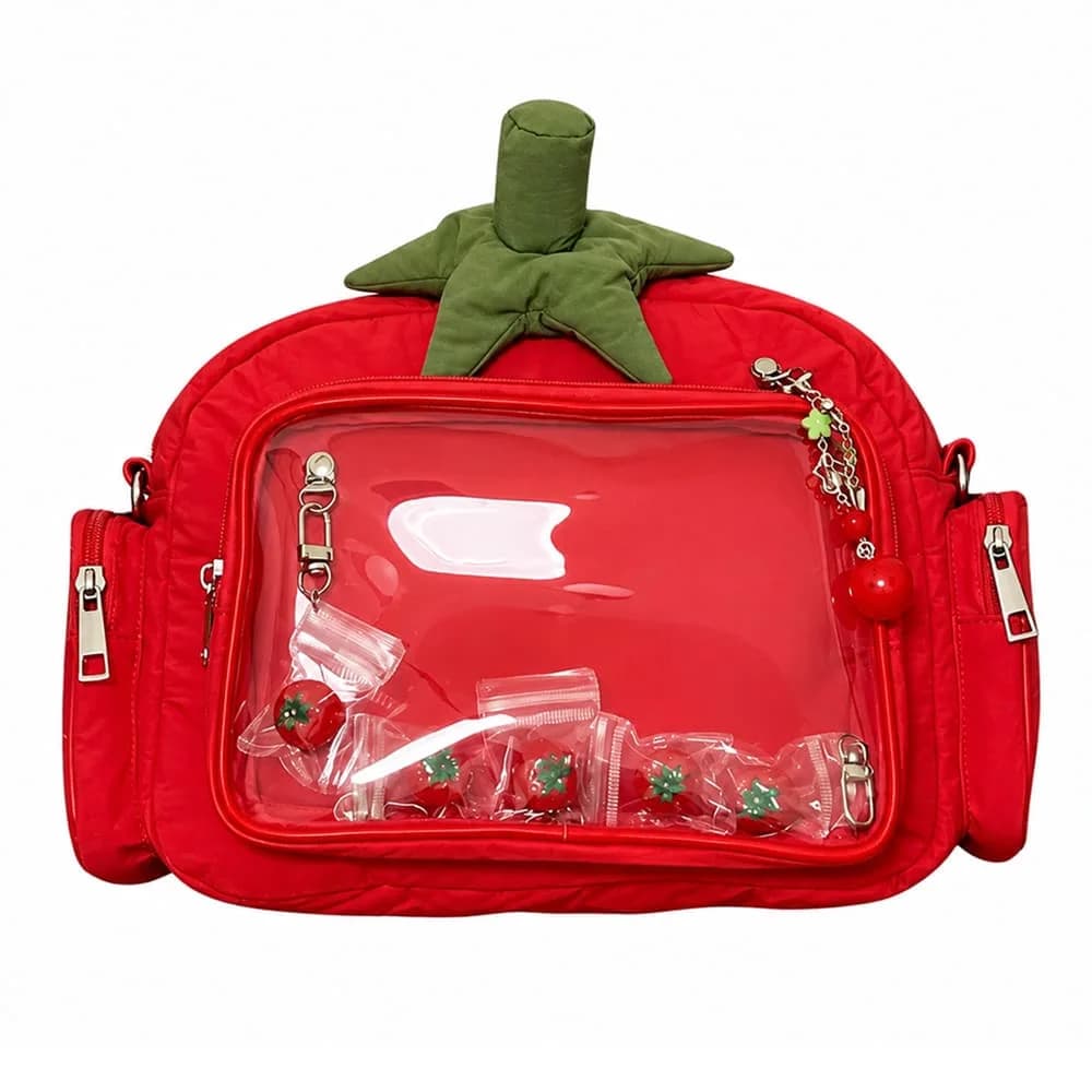 Tomato Shaped Clear Pocket Handbag — view 2 Tomato Shaped Clear Pocket Handbag — view 2