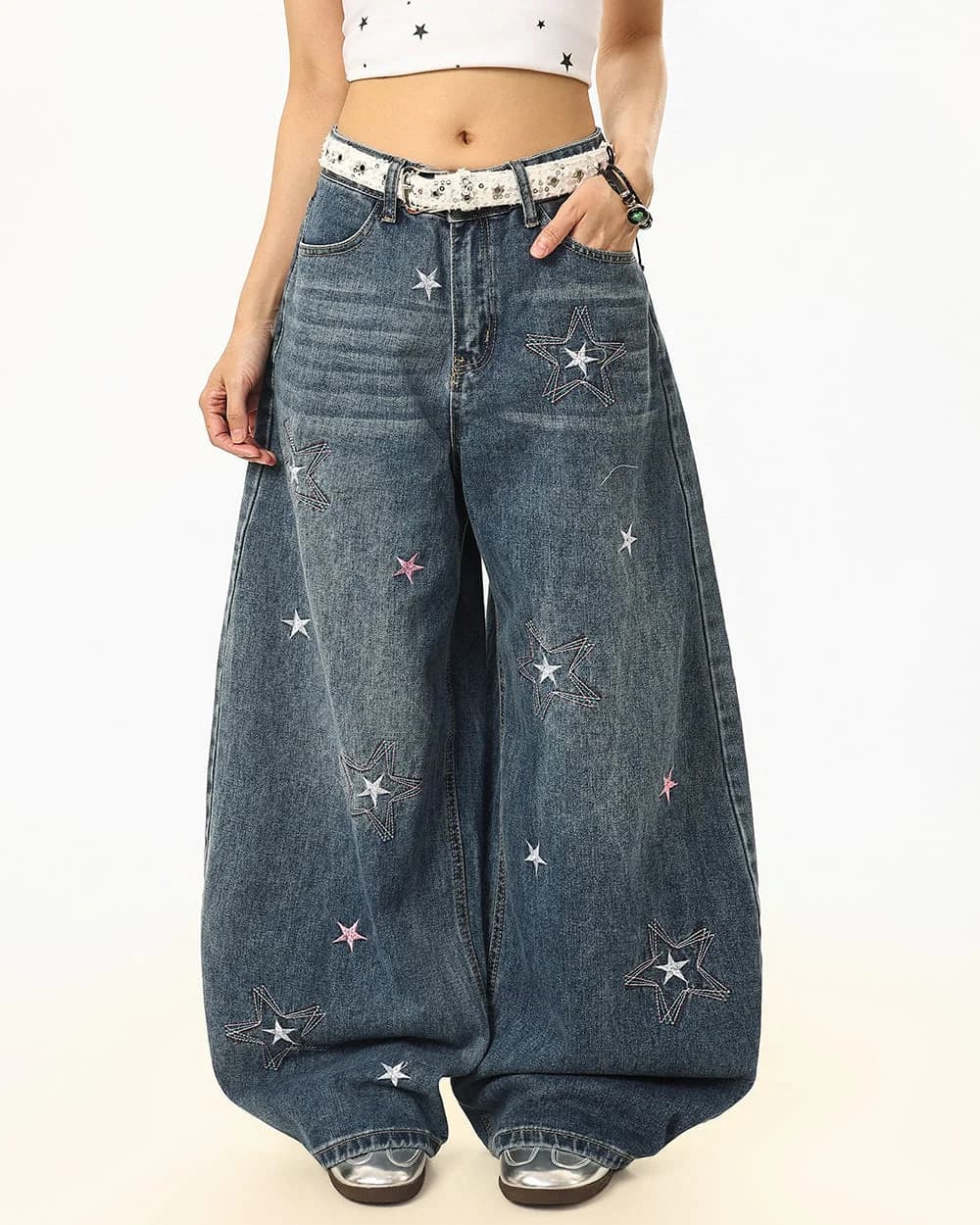 Paparazzi Star Wide Leg Jeans — view 2 Paparazzi Star Wide Leg Jeans — view 2