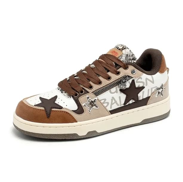 Brown Star Aesthetic Sneakers — view 1 Brown Star Aesthetic Sneakers — view 1