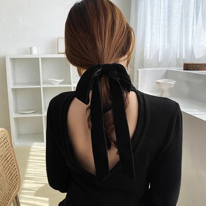 Old Money Velvet Hair Bow — view 2 Old Money Velvet Hair Bow — view 2