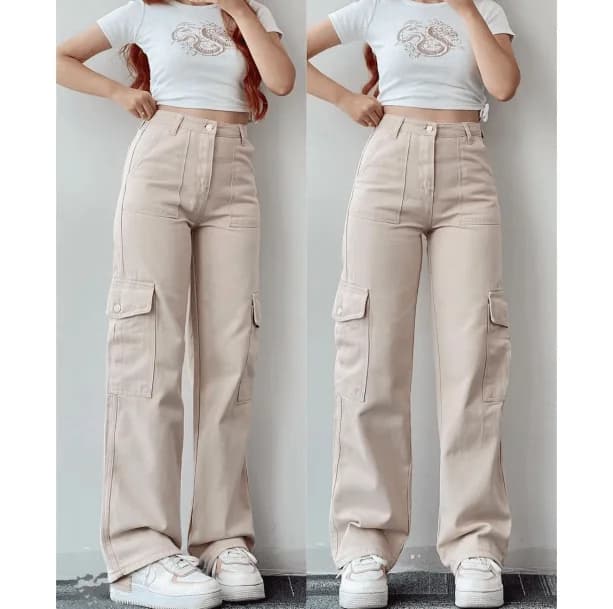 High Waist Cargo Pants — view 3 High Waist Cargo Pants — view 3
