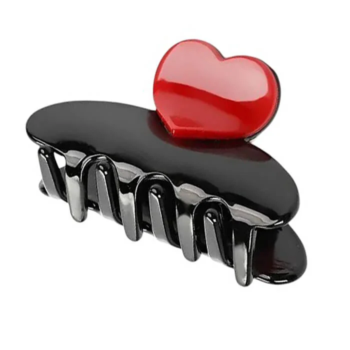 Red Heart Mini Hair Claw — view 2 Red Heart Mini Hair Claw — view 2