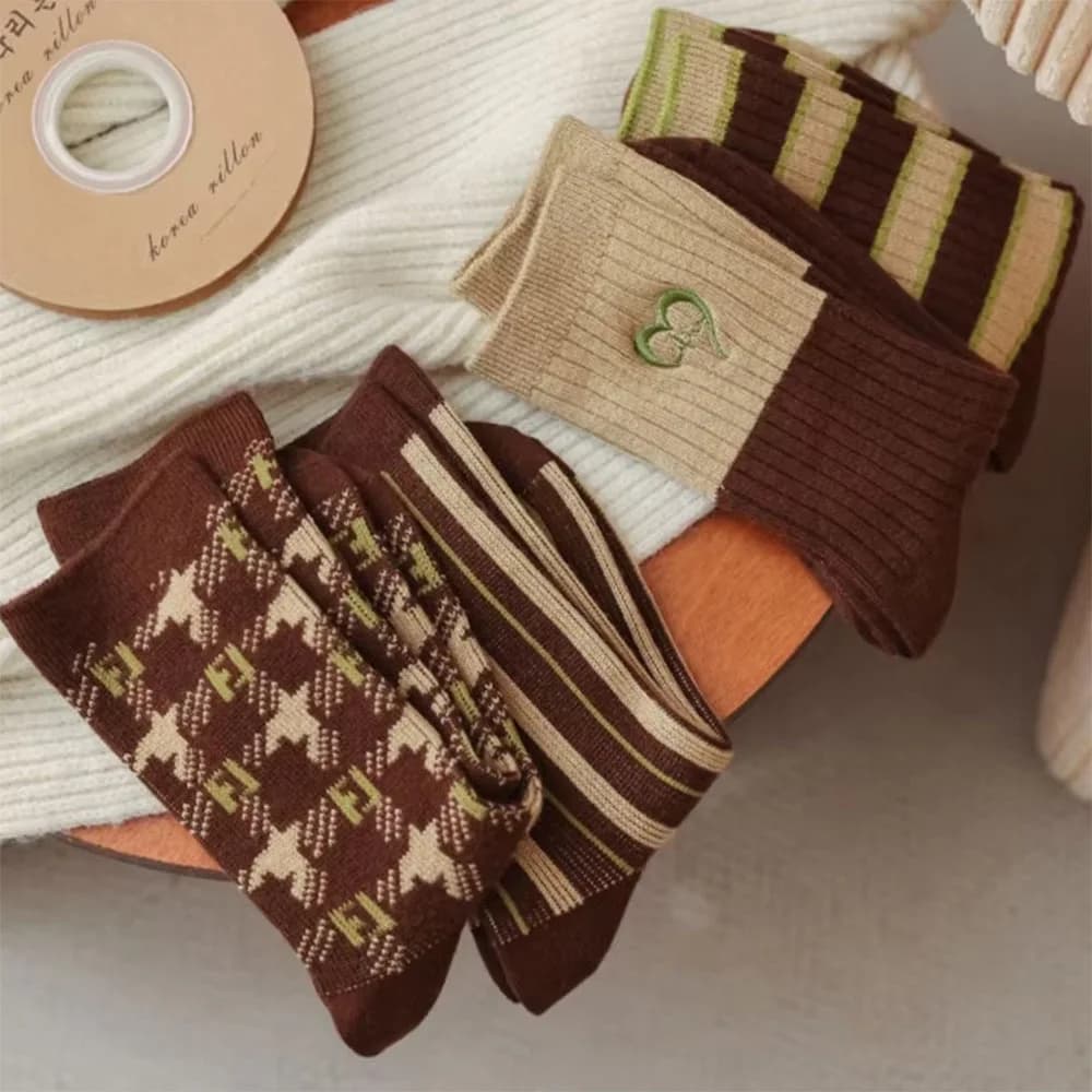 Cozy Brown 4 Pack Socks — view 2 Cozy Brown 4 Pack Socks — view 2