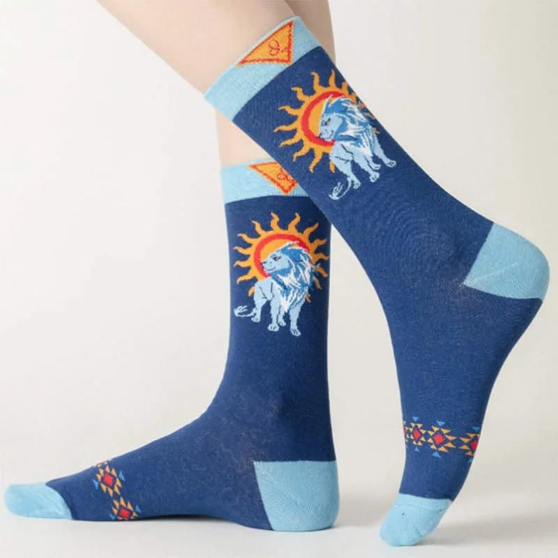 Celestial Sun and Lion Print Socks — view 2 Celestial Sun and Lion Print Socks — view 2