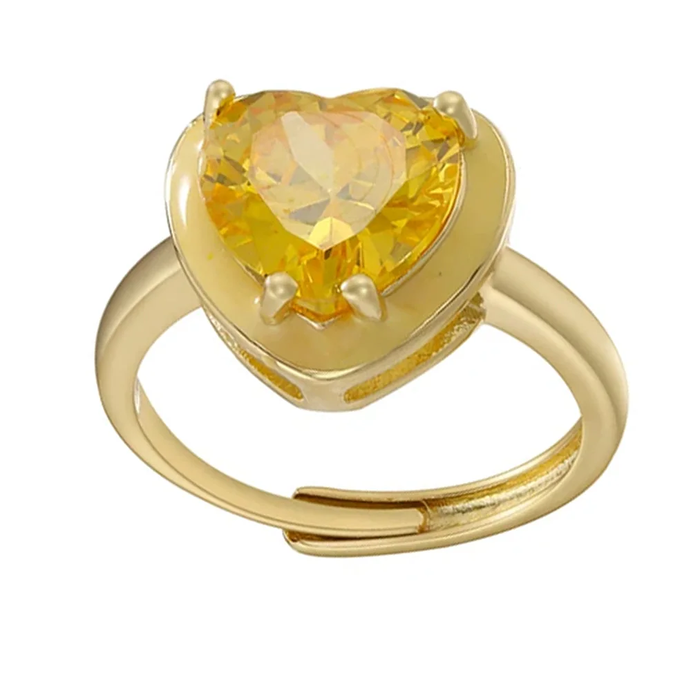 Chunky Heart Rhinestone Ring — view 2 Chunky Heart Rhinestone Ring — view 2