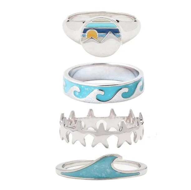 Oceanic Elegance Rings — view 1 Oceanic Elegance Rings — view 1