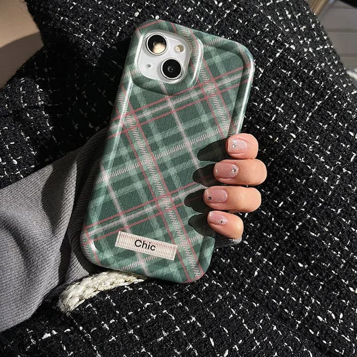 Green Plaid iPhone Case — view 2 Green Plaid iPhone Case — view 2