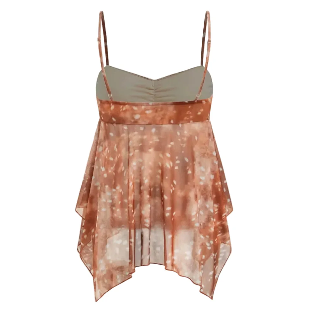 Forest Fawn Print Mesh Top — view 2 Forest Fawn Print Mesh Top — view 2