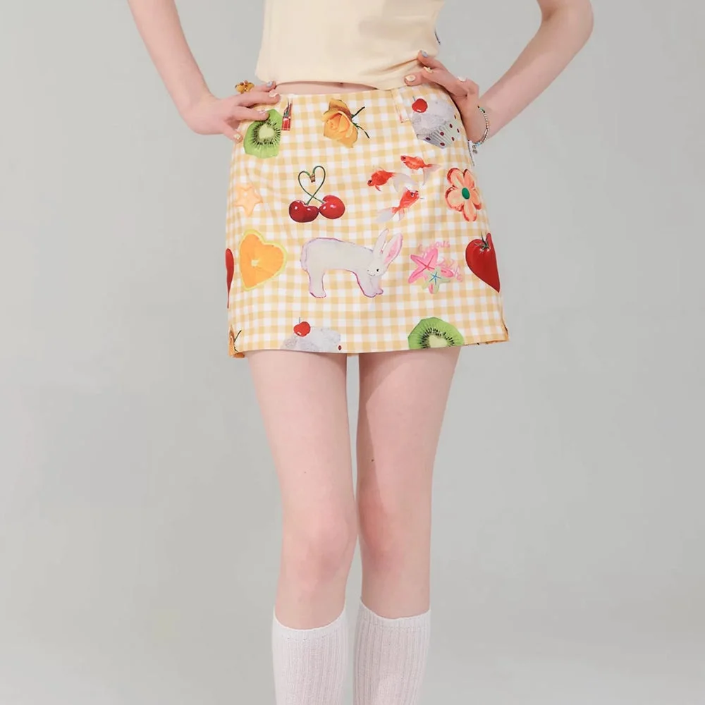 Cottagecore Aesthetic Gingham Skirt — view 3 Cottagecore Aesthetic Gingham Skirt — view 3