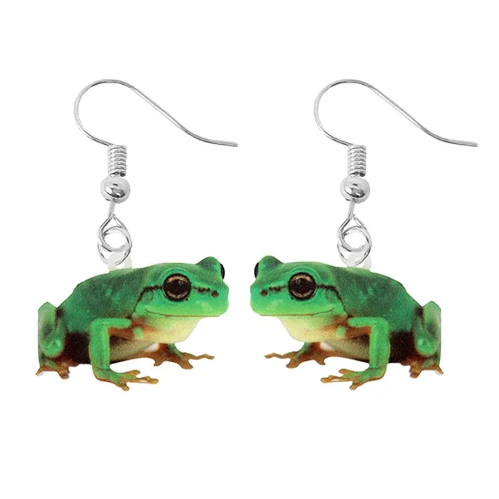 Frog Acrylic Earrings — view 1 Frog Acrylic Earrings — view 1