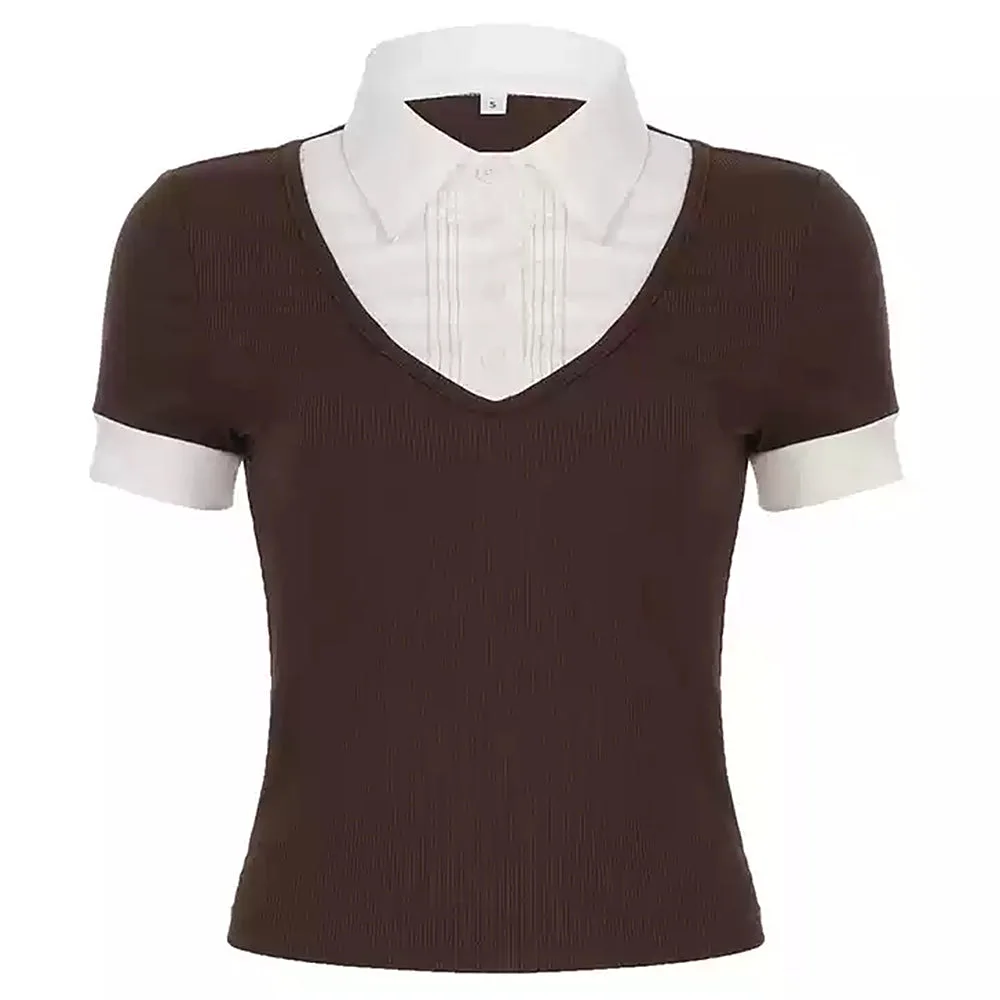 Gossip Goes Around Layered Collar Shirt — view 1 Gossip Goes Around Layered Collar Shirt — view 1