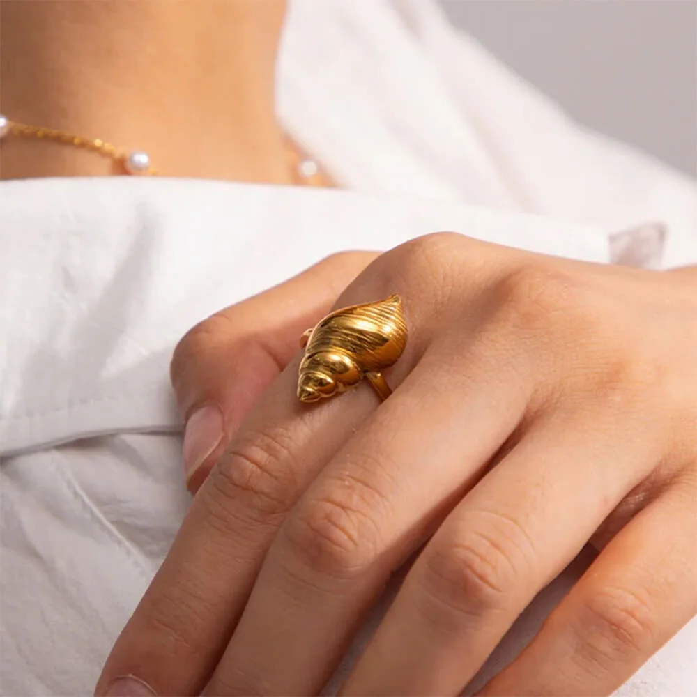 Coastal Girl Spiral Shell Ring — view 2 Coastal Girl Spiral Shell Ring — view 2