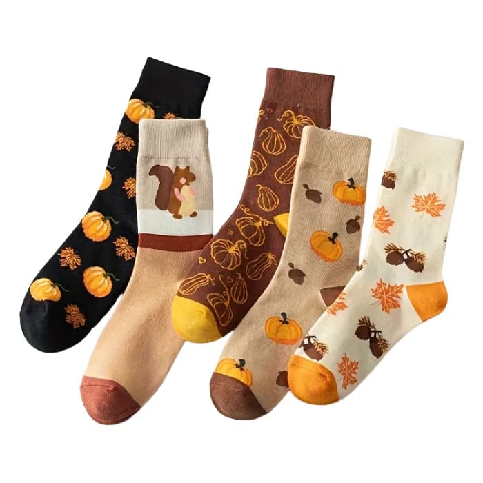 5 Pumpkin Socks — view 1 5 Pumpkin Socks — view 1
