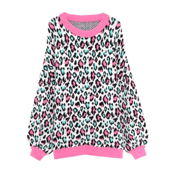 Pink Leopard Sweater — view 1 Pink Leopard Sweater — view 1
