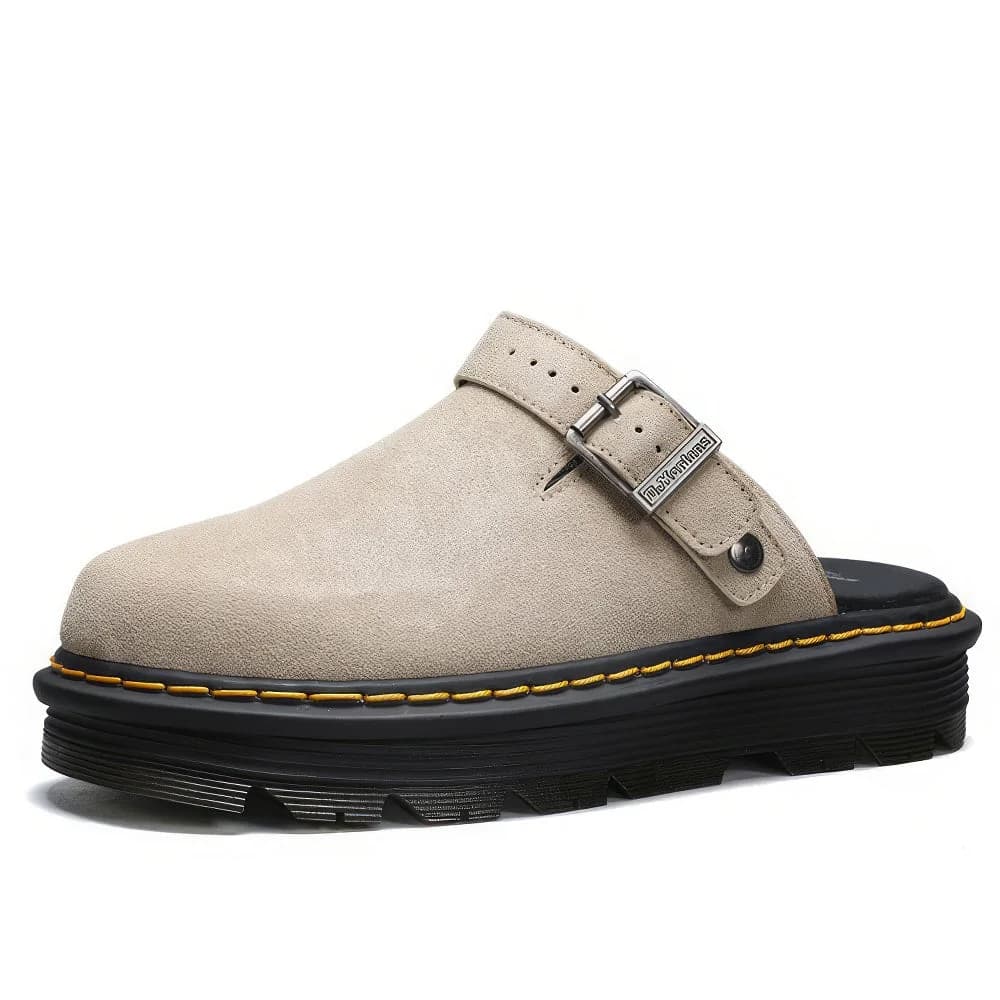 Buckle Strap Suede Platform Mules — view 2 Buckle Strap Suede Platform Mules — view 2