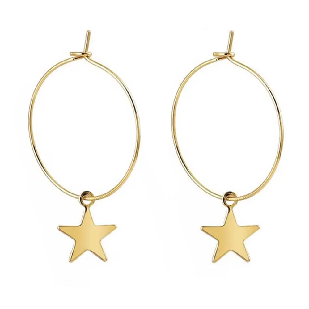 Star Girl Hoop Earrings — view 1 Star Girl Hoop Earrings — view 1