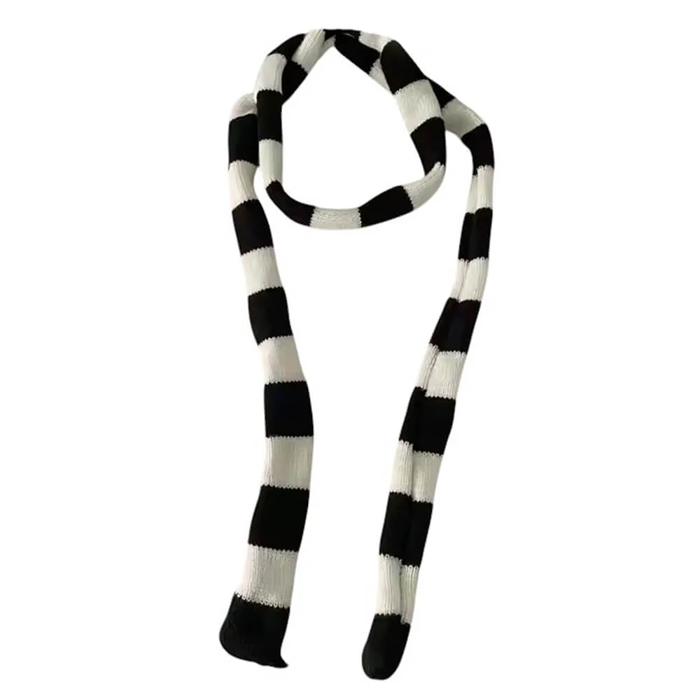 Y2K Skinny Striped Scarf — view 2 Y2K Skinny Striped Scarf — view 2