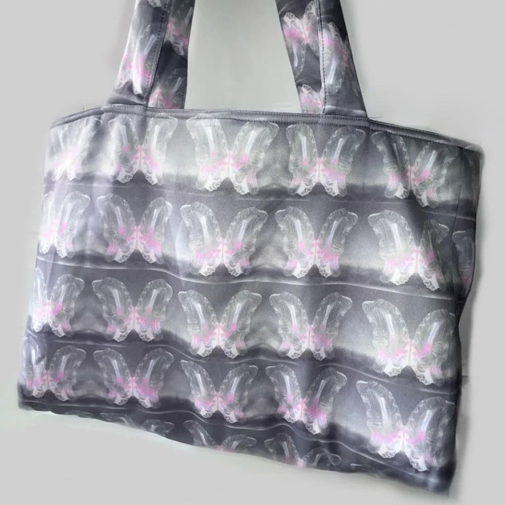 Aesthetic Butterfly Print Tote Bag — view 3 Aesthetic Butterfly Print Tote Bag — view 3