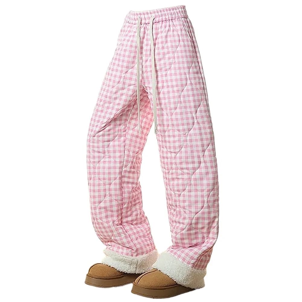 Pastel Checkered Puffer Pants — view 1 Pastel Checkered Puffer Pants — view 1