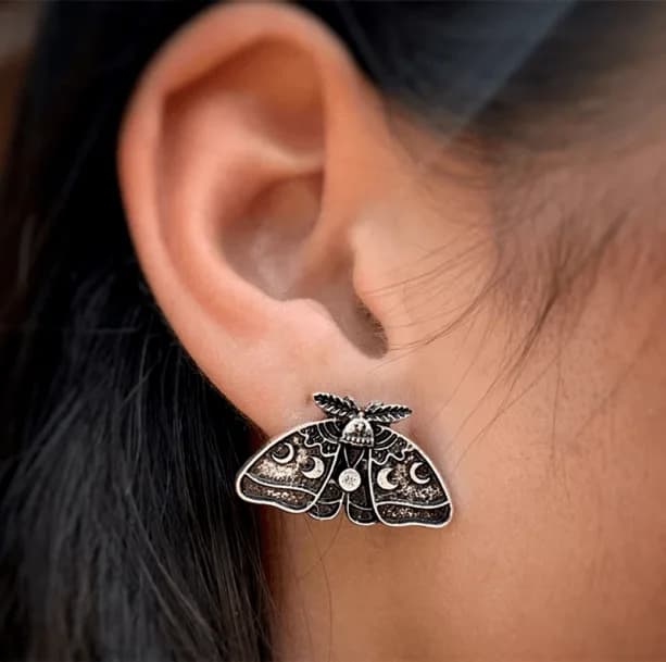 Moth Stud Earrings — view 2 Moth Stud Earrings — view 2