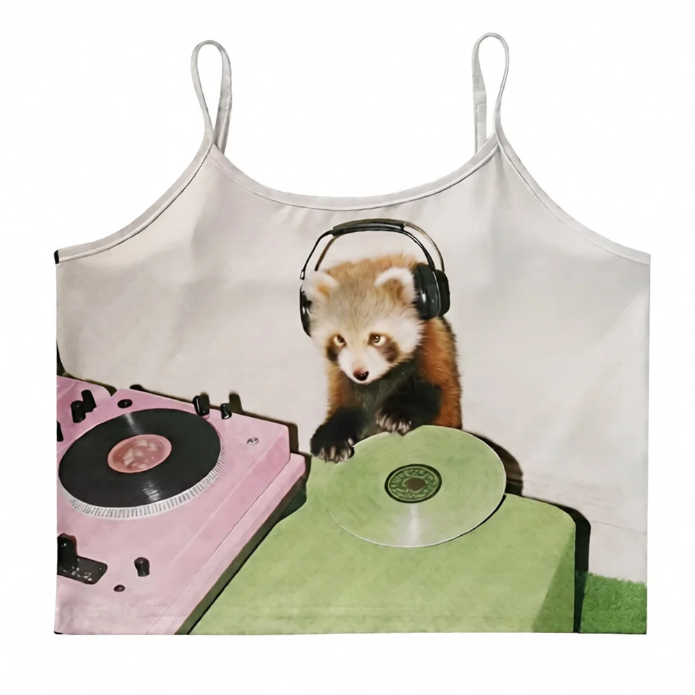 Red Panda DJ Y2K Tank Top — view 1 Red Panda DJ Y2K Tank Top — view 1