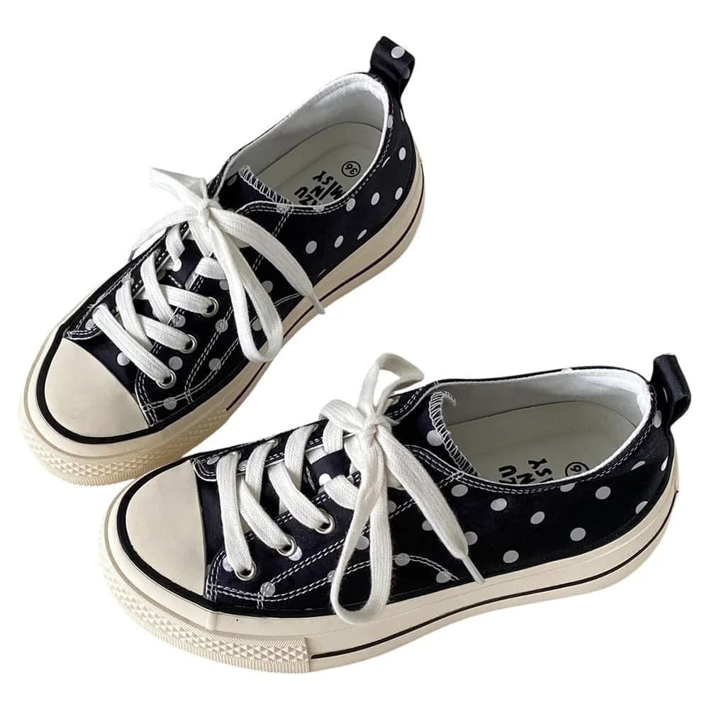 French Girl Polka Dot Canvas Shoes — view 2 French Girl Polka Dot Canvas Shoes — view 2