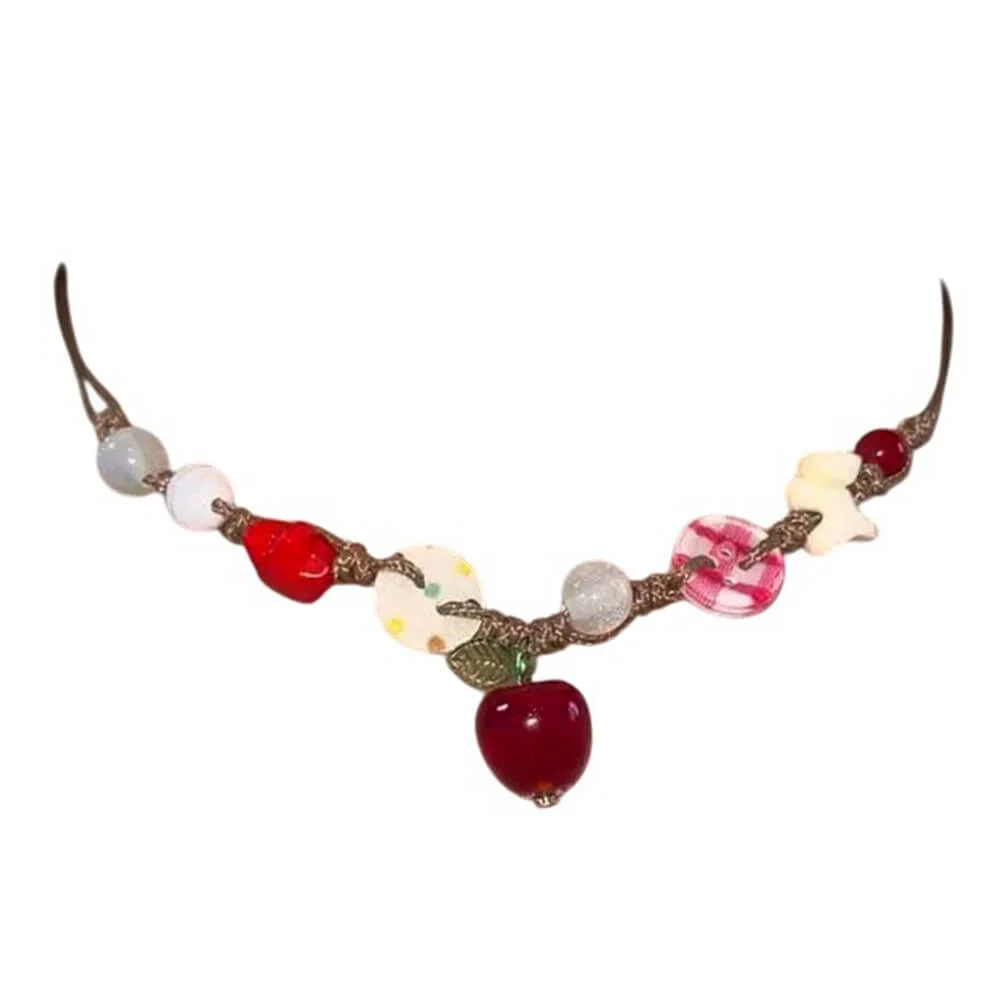 Apple Beaded Necklace — view 2 Apple Beaded Necklace — view 2