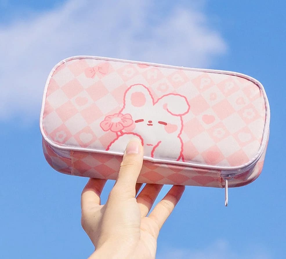 Checkerboard Bunny Cosmetic Case — view 2 Checkerboard Bunny Cosmetic Case — view 2