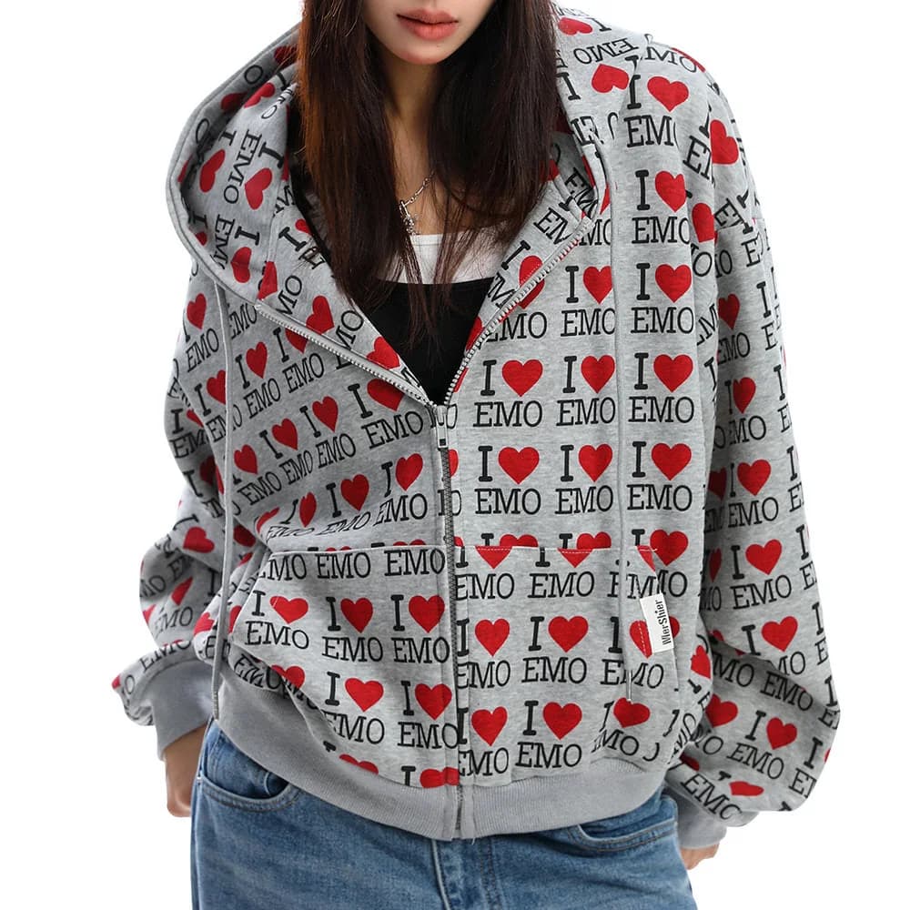 I Love Emo Hoodie — view 2 I Love Emo Hoodie — view 2