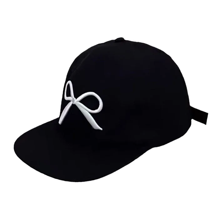 White Bow Embroidery Cap — view 2 White Bow Embroidery Cap — view 2