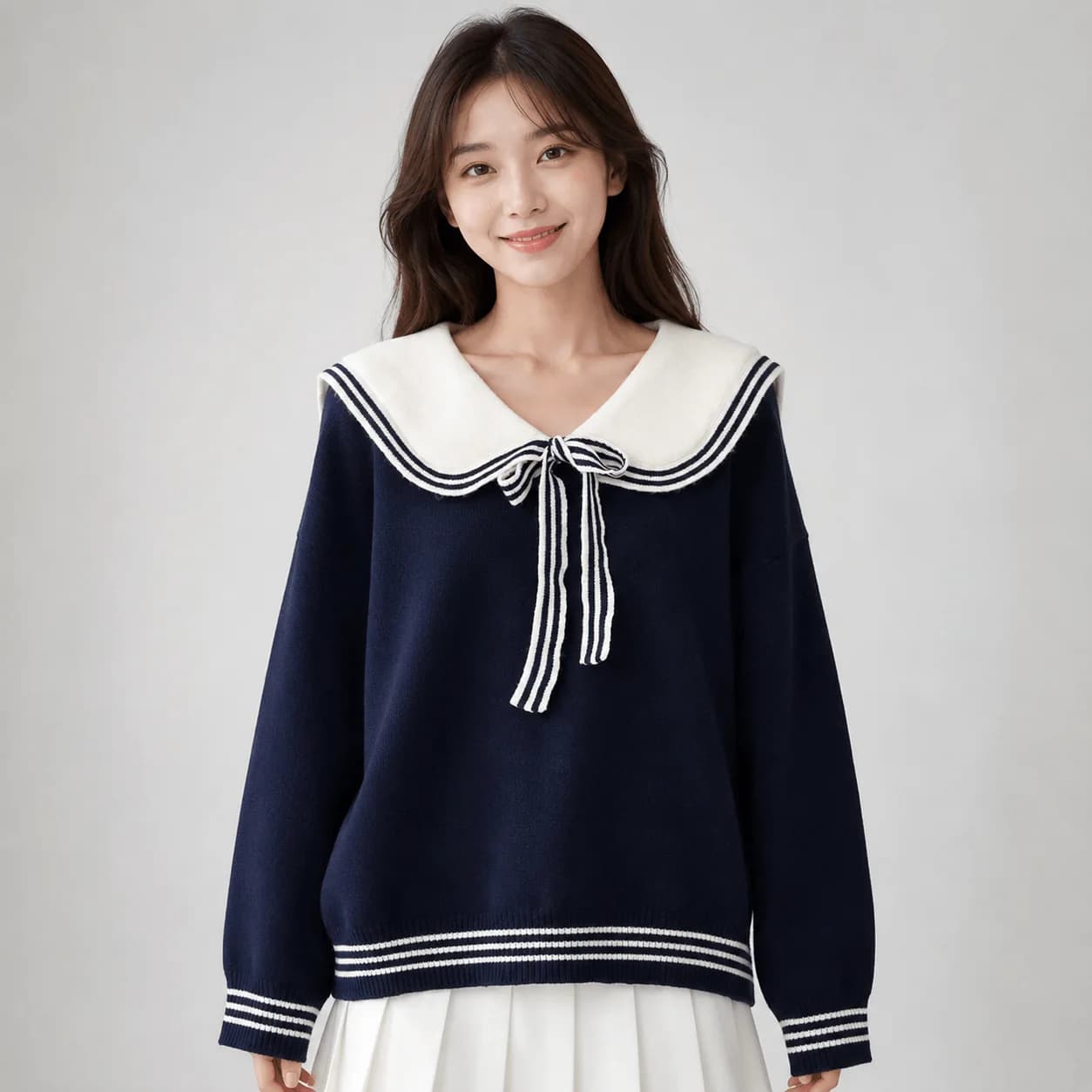 Sailor Moon Inspired Collar Long Sleeve Cardigan — view 1 Sailor Moon Inspired Collar Long Sleeve Cardigan — view 1