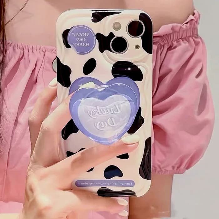 Cow Heart PopSocket iPhone Case — view 2 Cow Heart PopSocket iPhone Case — view 2