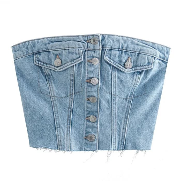 Denim Corset Top — view 1 Denim Corset Top — view 1