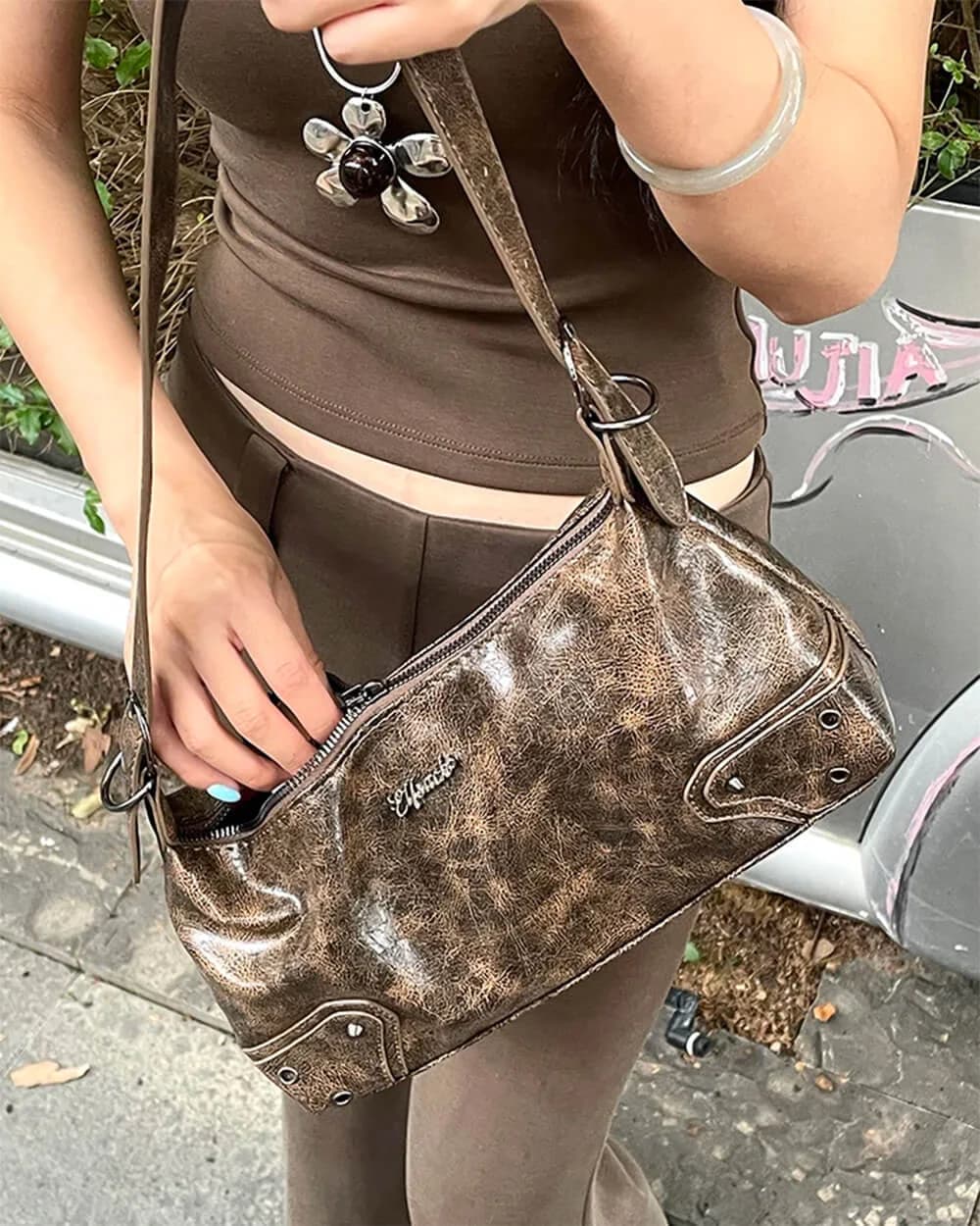 Wild Aura Y2K Baguette Bag — view 2 Wild Aura Y2K Baguette Bag — view 2