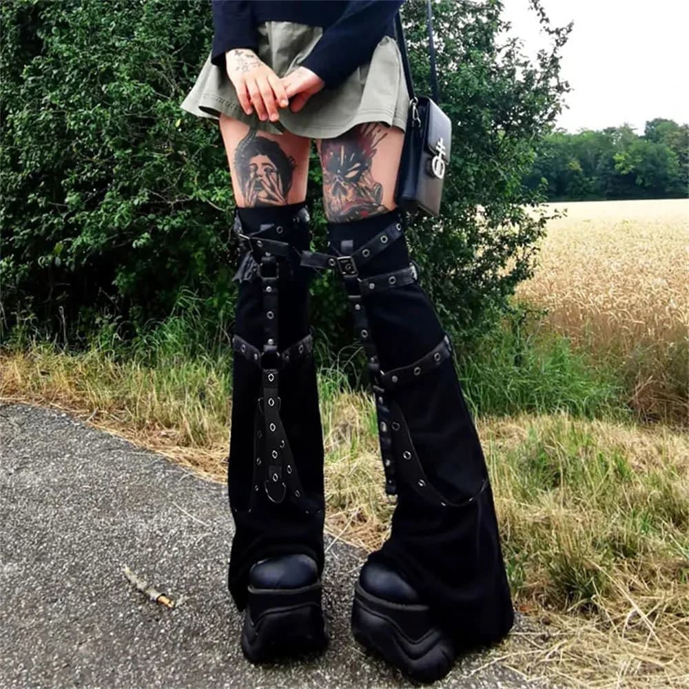 Grunge Aesthetic Flare Leg Warmers — view 2 Grunge Aesthetic Flare Leg Warmers — view 2