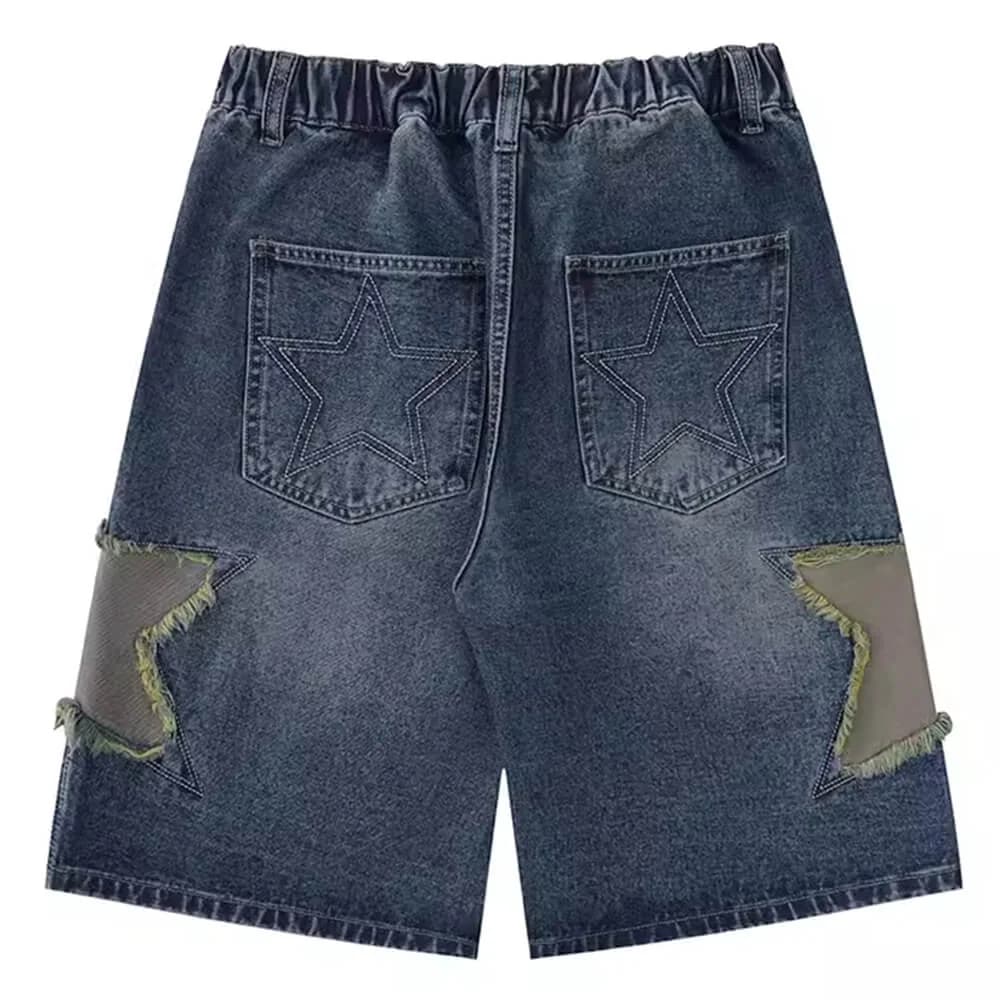 Star Patch Denim Shorts — view 2 Star Patch Denim Shorts — view 2