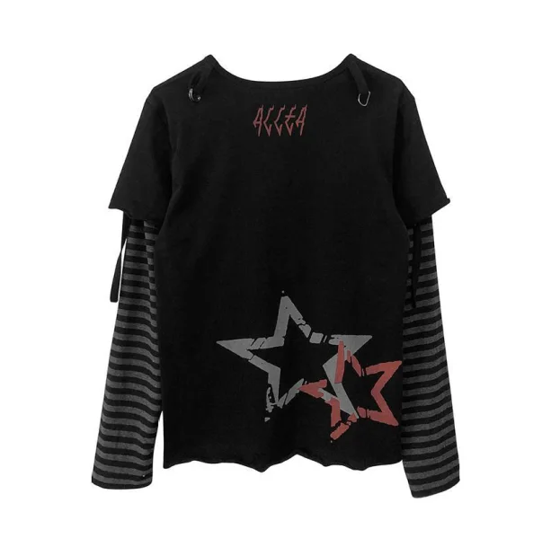 Emo Skull Long Sleeve T-Shirt — view 2 Emo Skull Long Sleeve T-Shirt — view 2
