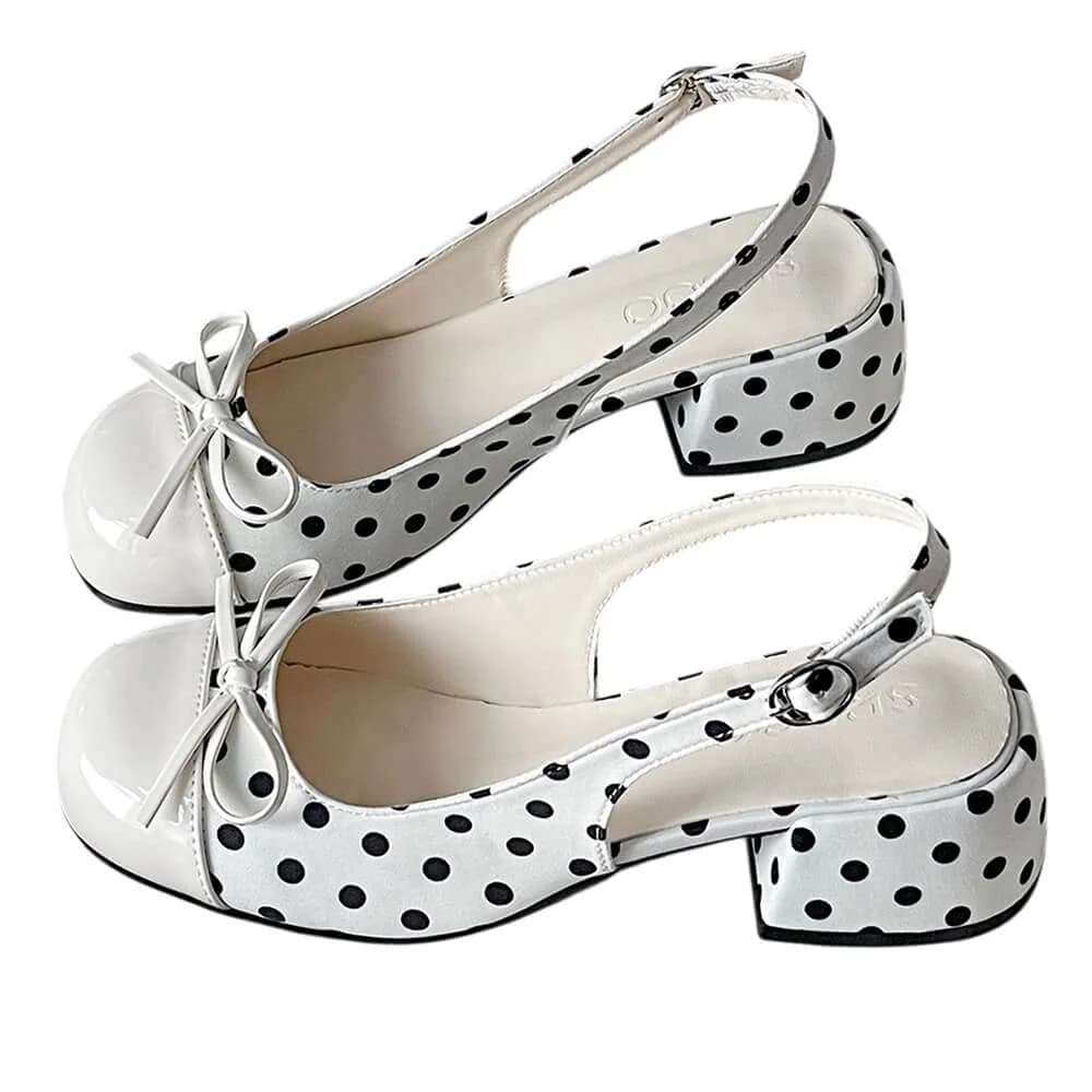 Princess Mood Polka Dot Slingback Sandals — view 1 Princess Mood Polka Dot Slingback Sandals — view 1