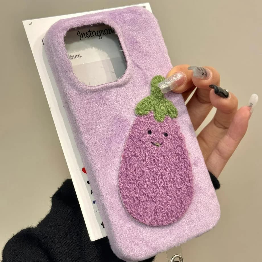 Fuzzy Aubergine iPhone Case — view 2 Fuzzy Aubergine iPhone Case — view 2