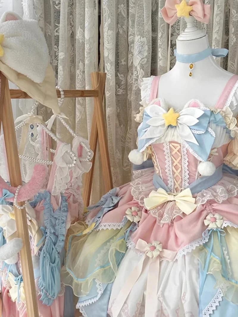 Pastel Star Bow Magical Girl Dress Set — view 3 Pastel Star Bow Magical Girl Dress Set — view 3