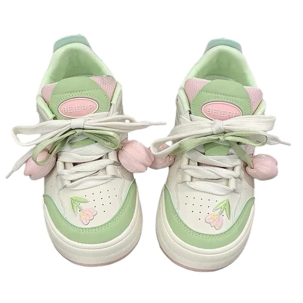 Mint Green Tulip Sneakers — view 2 Mint Green Tulip Sneakers — view 2