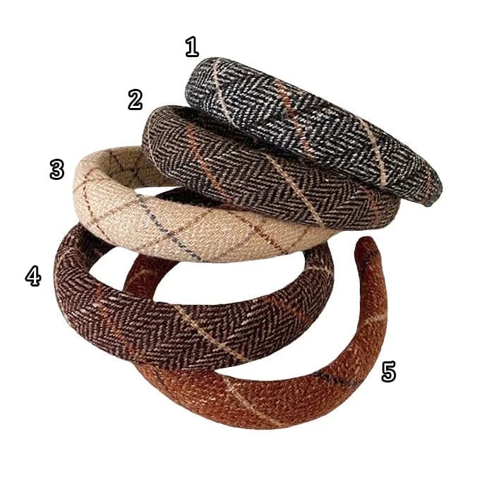 Preppy Aesthetic Plaid Headband — view 2 Preppy Aesthetic Plaid Headband — view 2