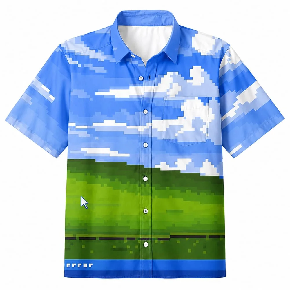 Bliss Desktop Hawaiian Shirt — view 1 Bliss Desktop Hawaiian Shirt — view 1